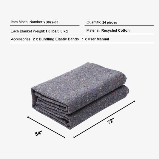 SucceBuy Heavy Duty Moving Blanket Recycled Cotton Packing Pads
