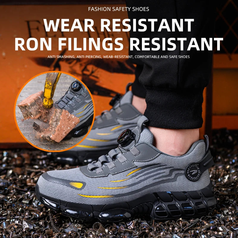 Breathable Lace Free Soft Sole Anti Smash Puncture Labour Shoes