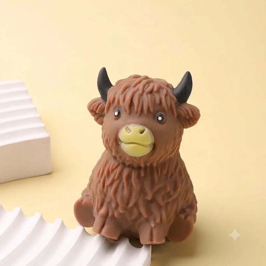 Scottish Highland Cow Squishy Fidget Toy Slow Rebound Anxiety Relief