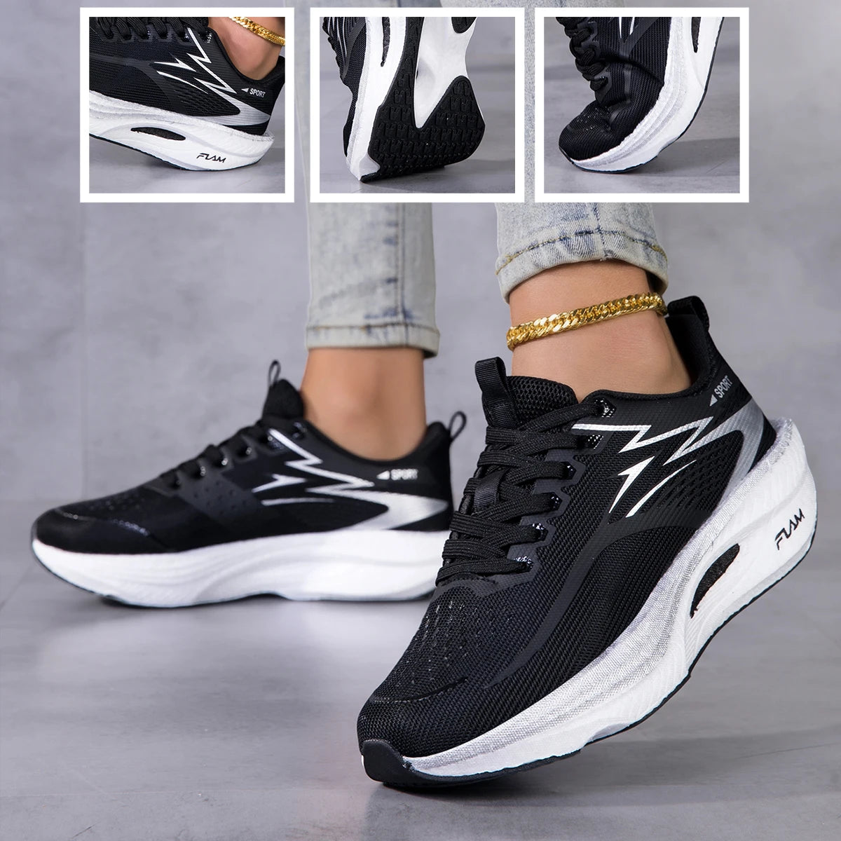 Unisex Air Mesh Running Shoes Breathable Lightweight Cushioned Non Slip