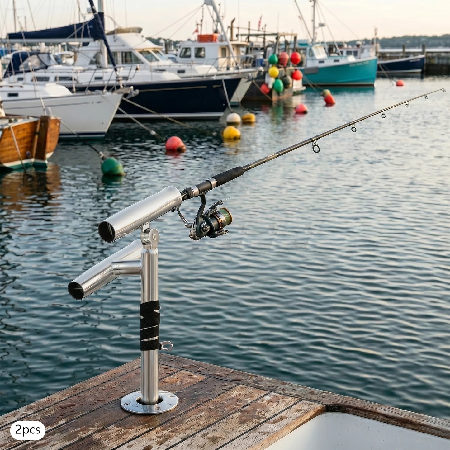 Double Ended Fishing Rod Holders For Boats Stainless Steel Bracket