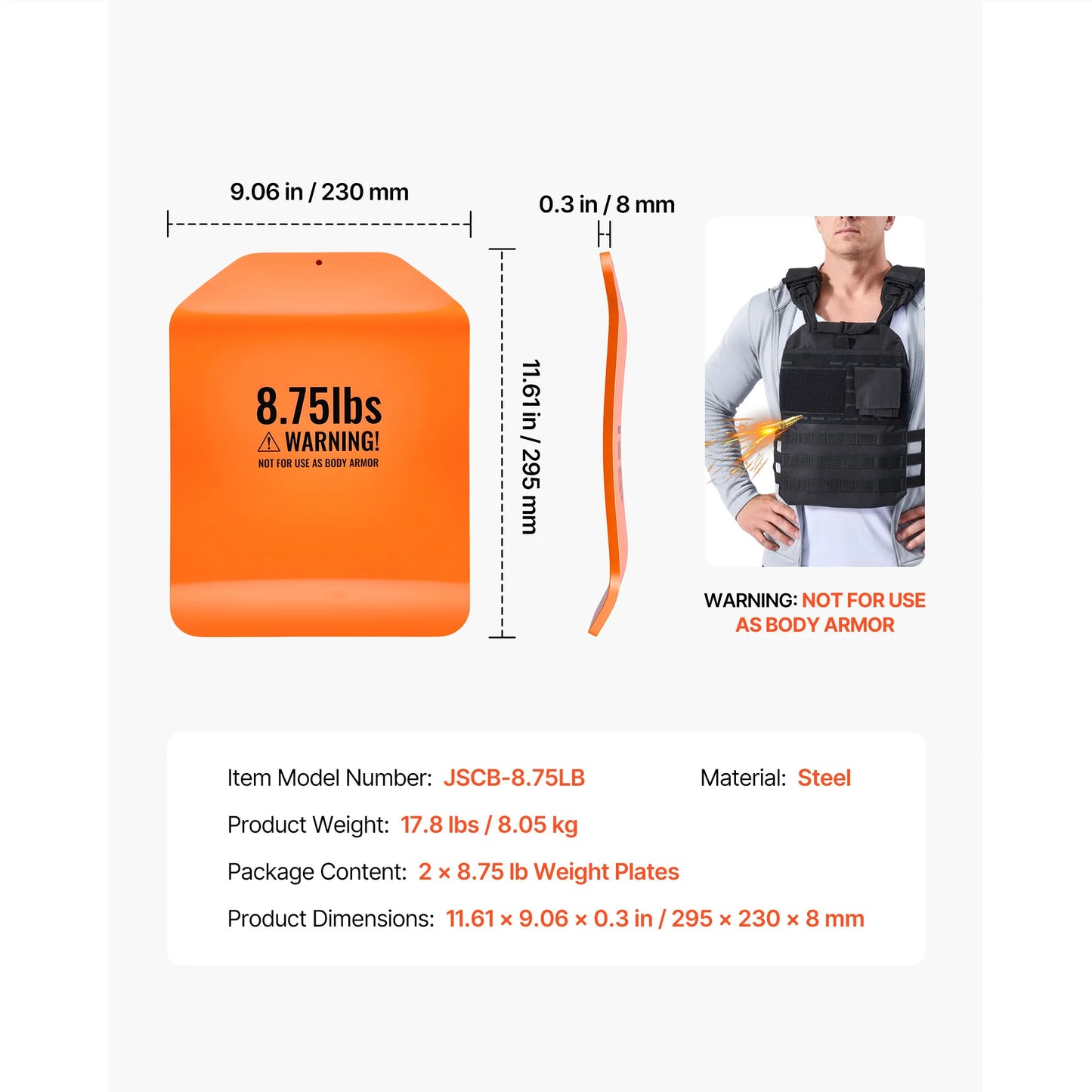 SucceBuy Curved Steel Weight Vest Plates For Strength