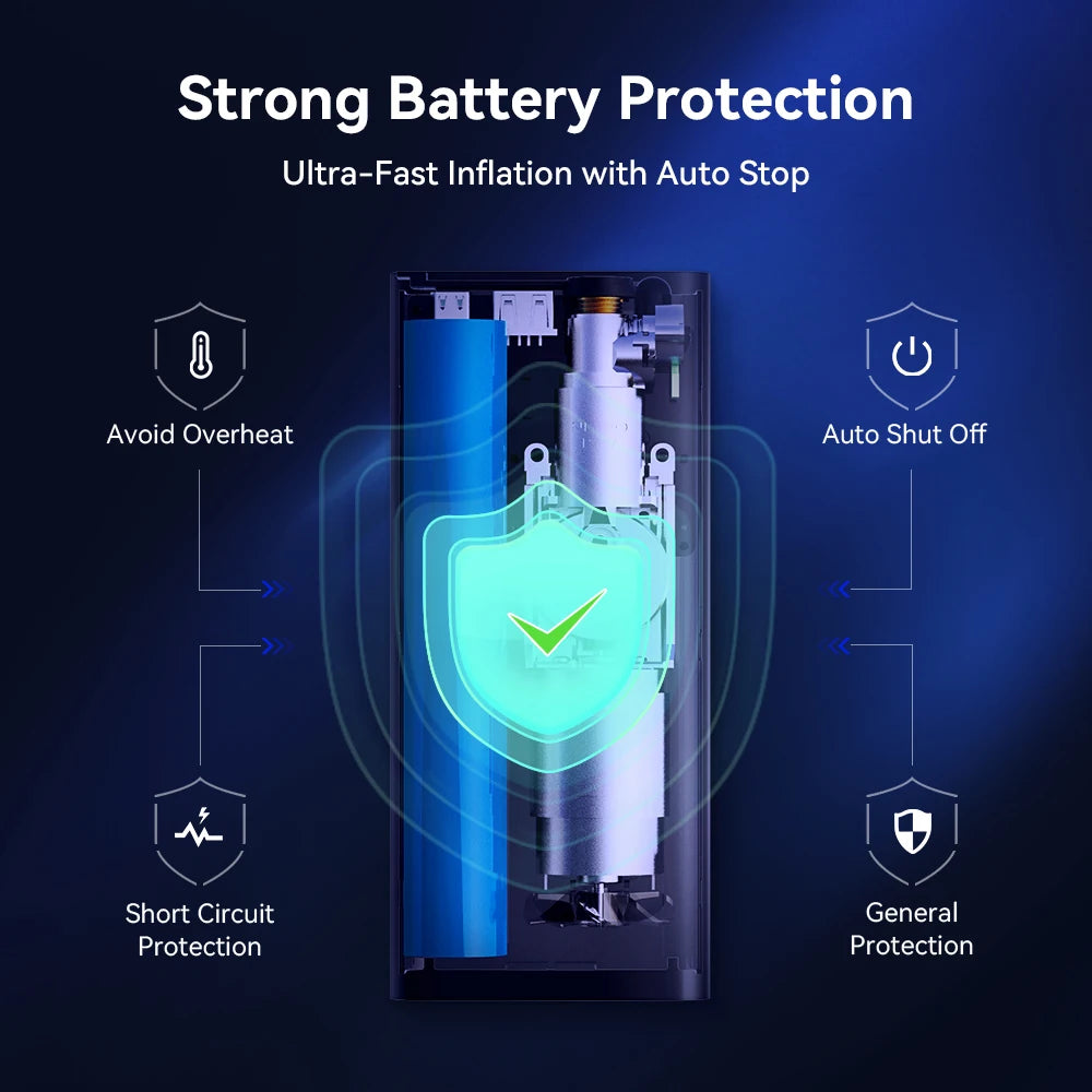 Lexin P5 Smart Digital Motorcycle Tire Air Pump With Power Bank