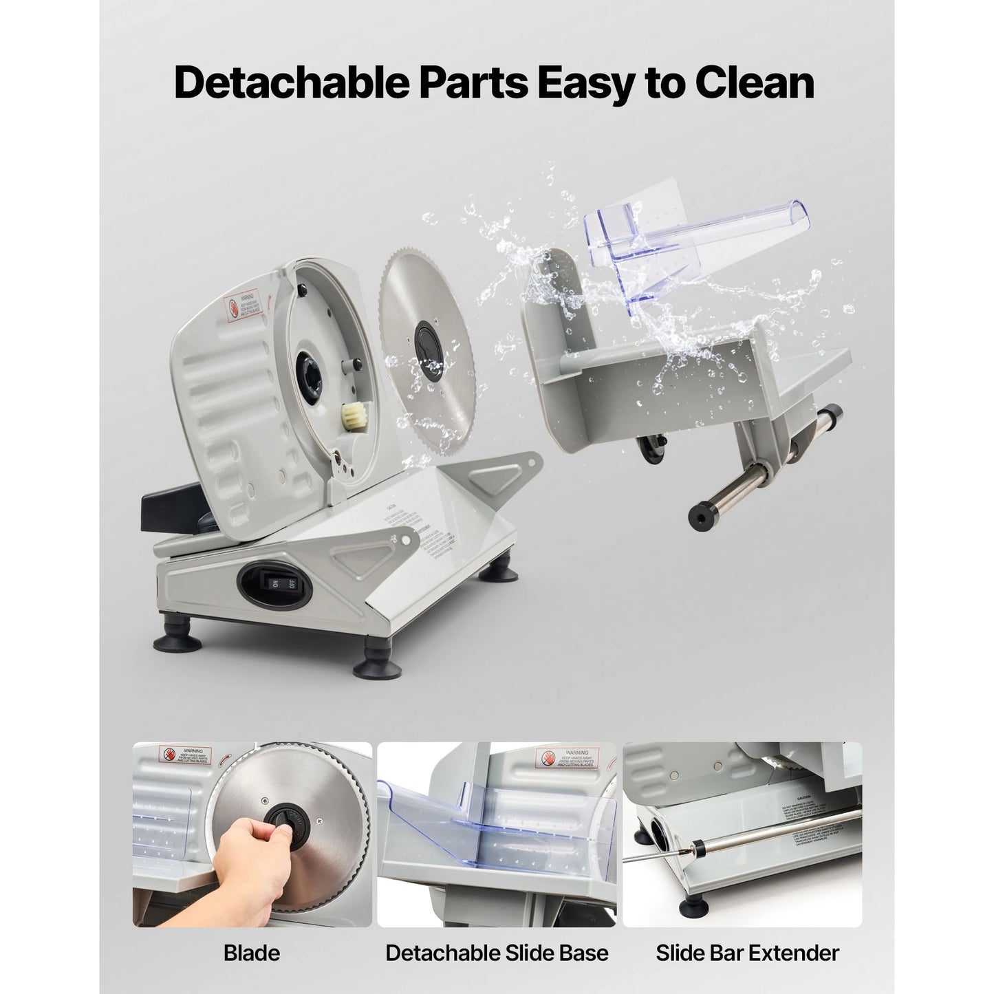 SucceBuy Electric Deli Meat Slicer With Two SUS420 Blades