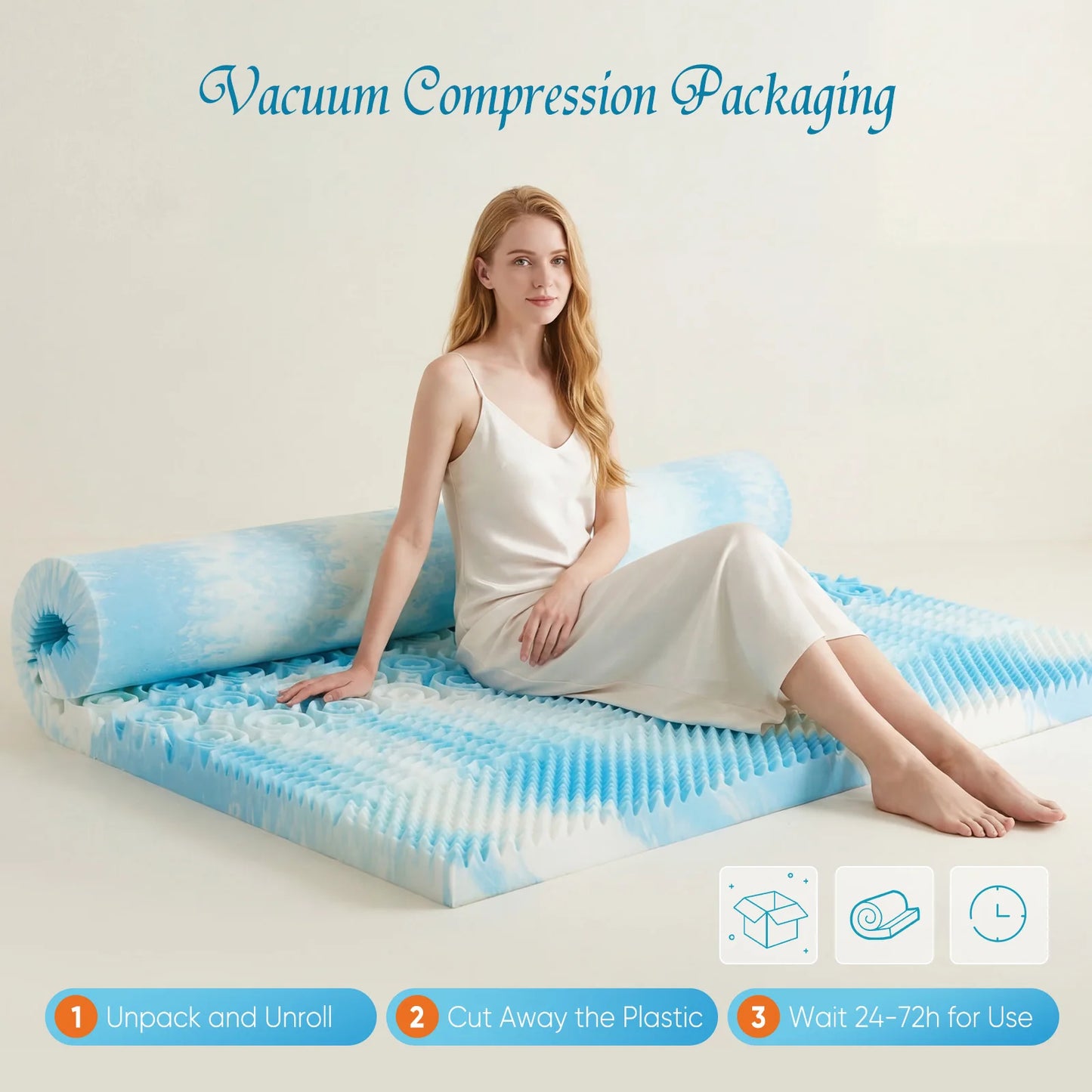 MCQ 5 Zone Memory Foam Mattress Topper With Gel Cooling