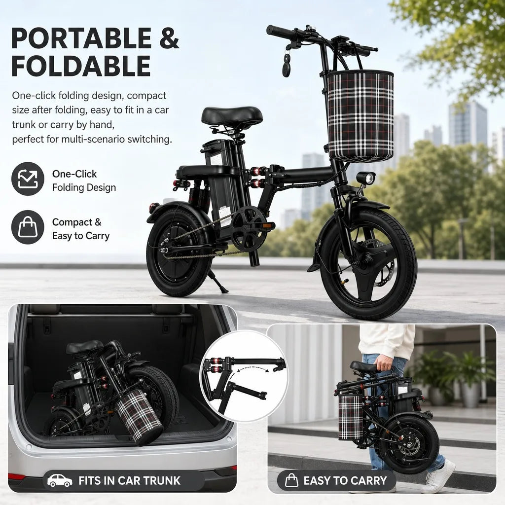 Foldable 500W Electric Bike With Eight Shock Absorbers