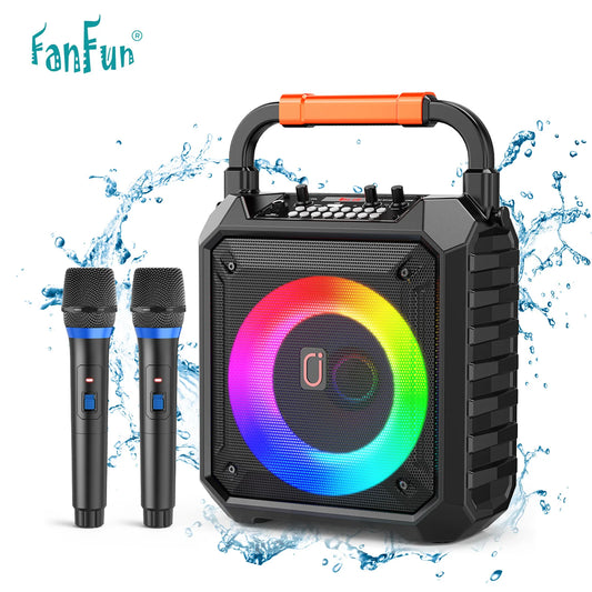 FanFun T17 Wireless Bluetooth Karaoke Speaker System With Microphones