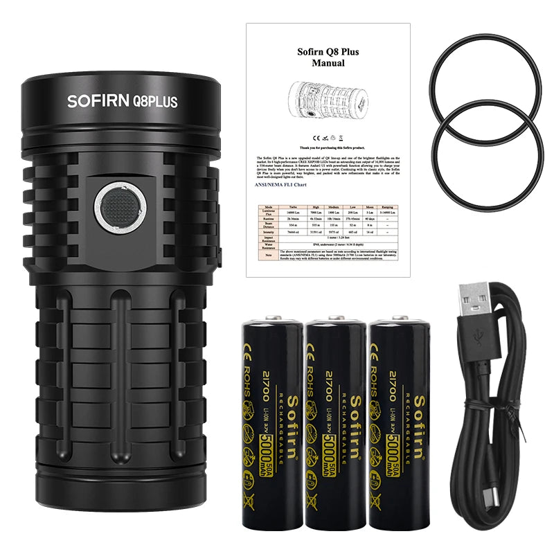 Sofirn Q8 Plus XHP50B Rechargeable LED Flashlight