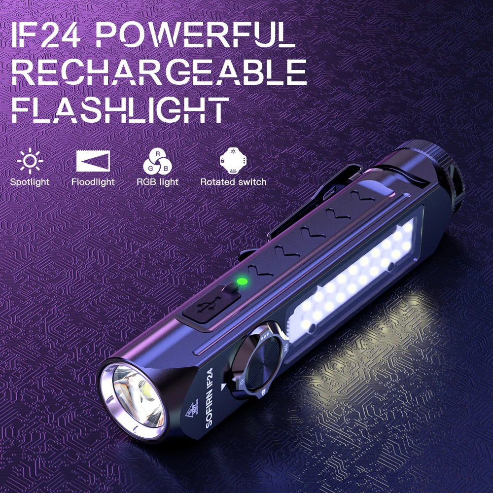 Sofirn IF24 2000Lm RGB Flashlight Magnetic Tailcap