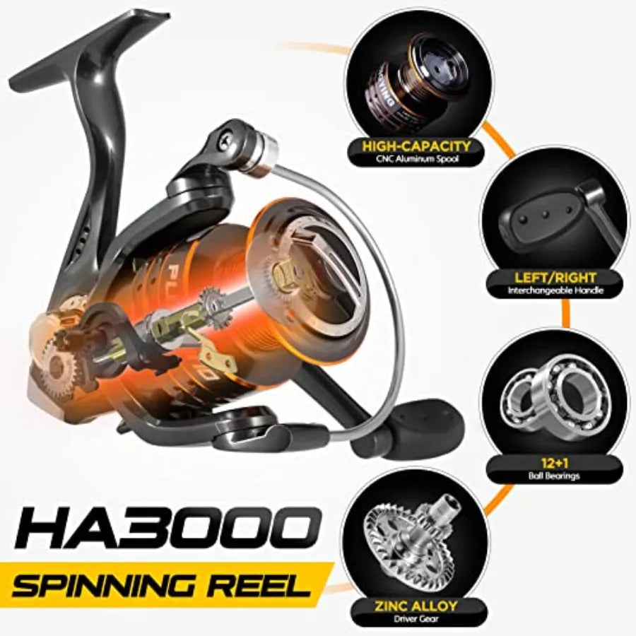 Carbon Fiber Telescopic Fishing Rod and Spinning Reel Combo