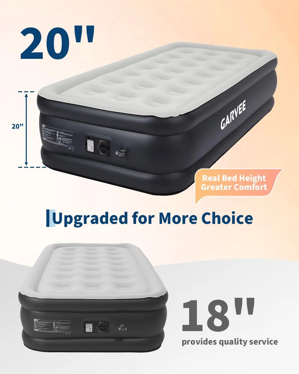 HiMISS Raised Air Mattress With Built-In Pump For Guests