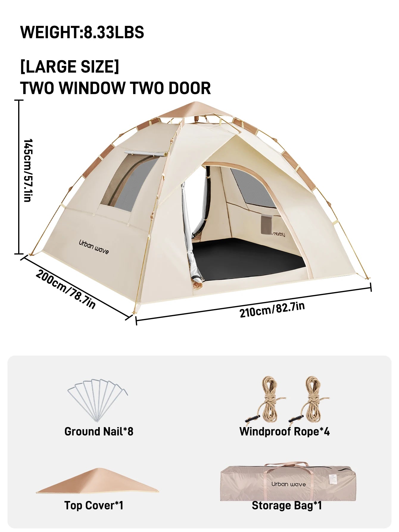 Automatic Pop-Up Four-Season Nylon Tent For 3 To 4 Users