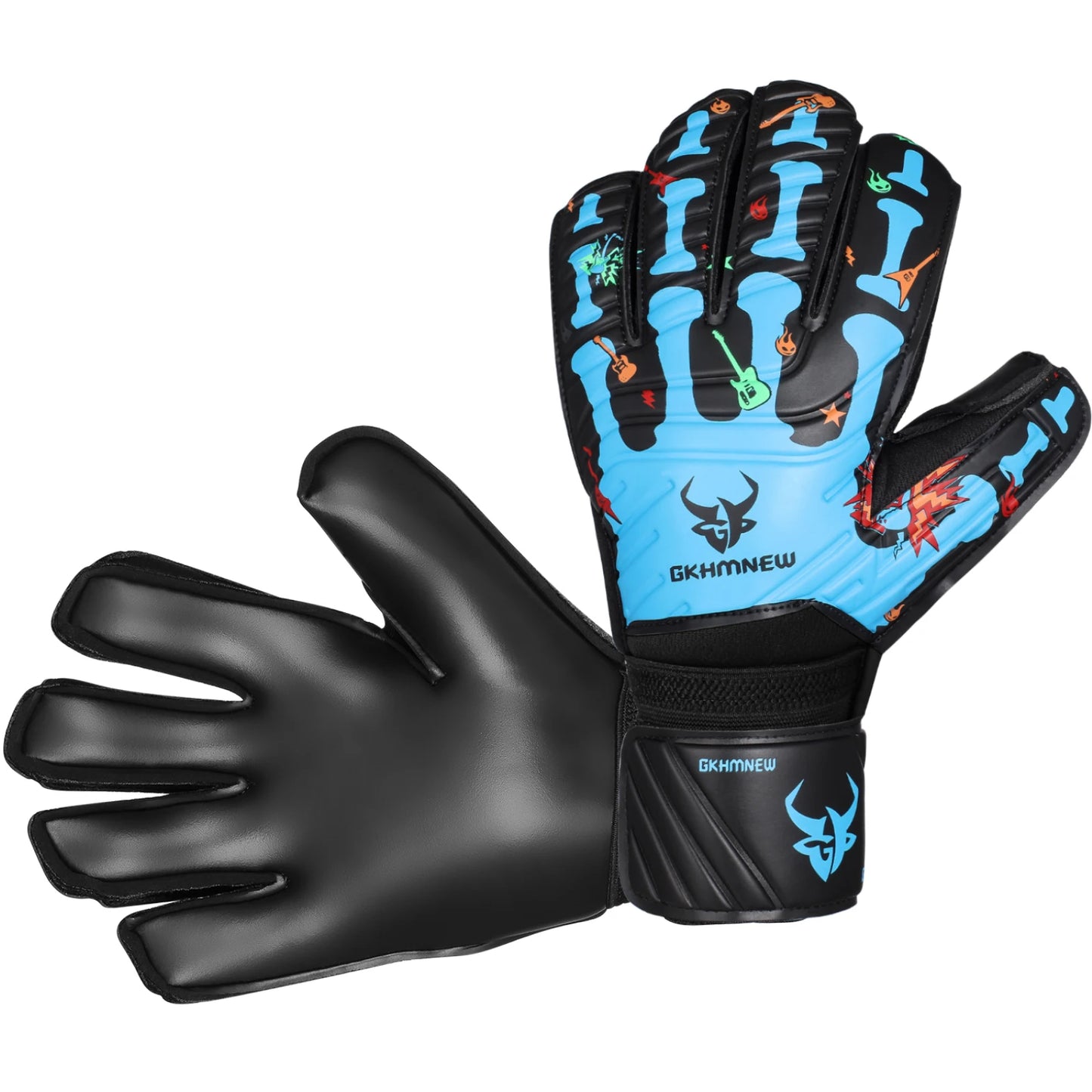 GKHMNEW CN Goalkeeper Gloves Fingersave Breathable 4mm Latex Soccer