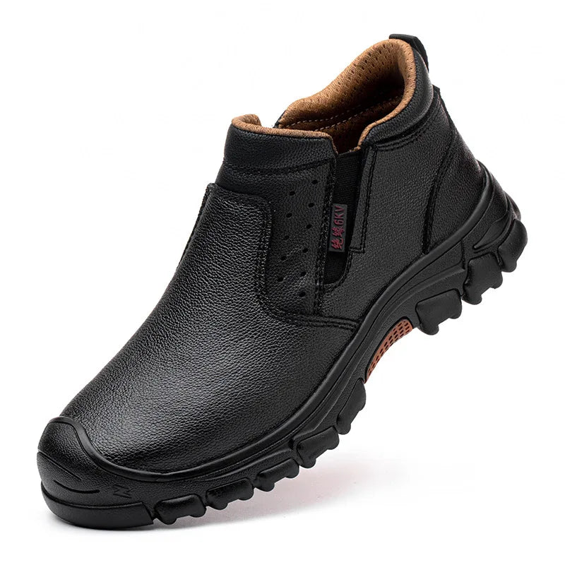 Mens Composite Toe Work Boots With Metatarsal Guard And Anti Slip Outsole