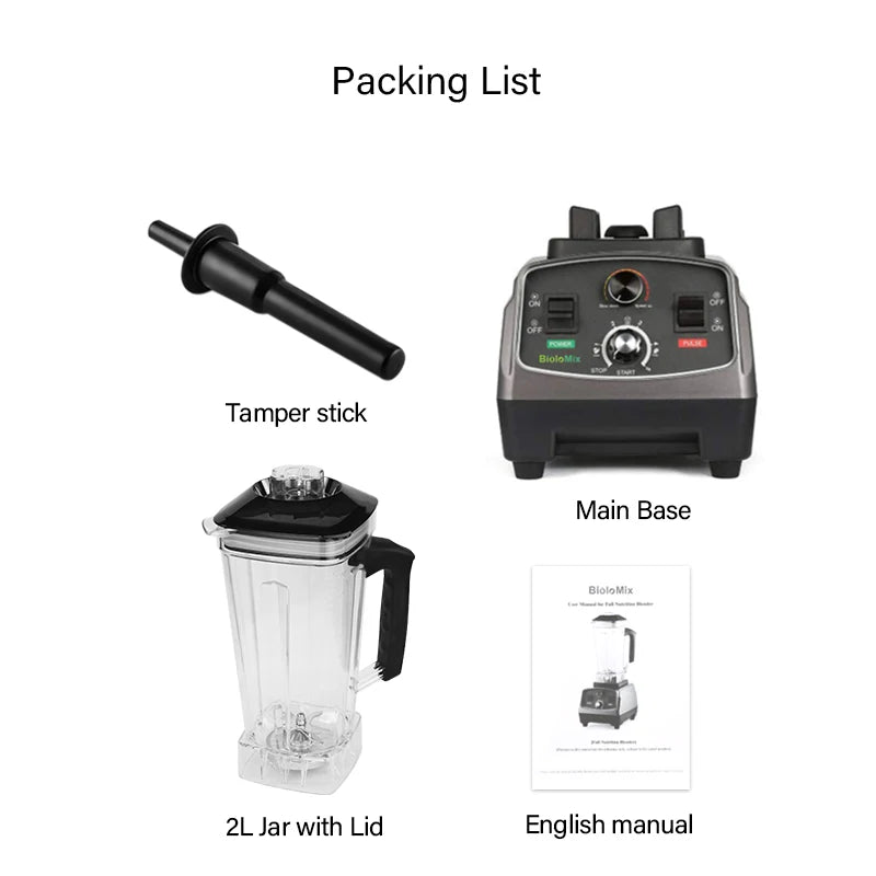 Biolomix 2200W Timer Blender Mixer T5200 Ice Crusher