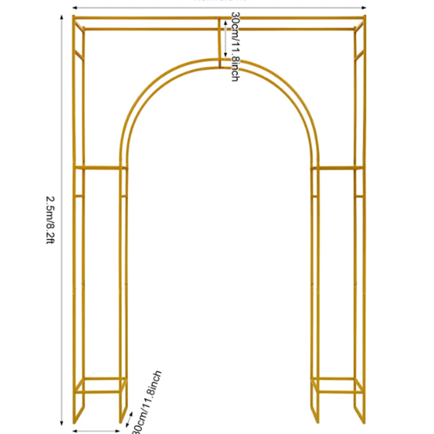 Heavy Duty Carbon Steel Ceremony Arch Frame For Events Floral Balloons