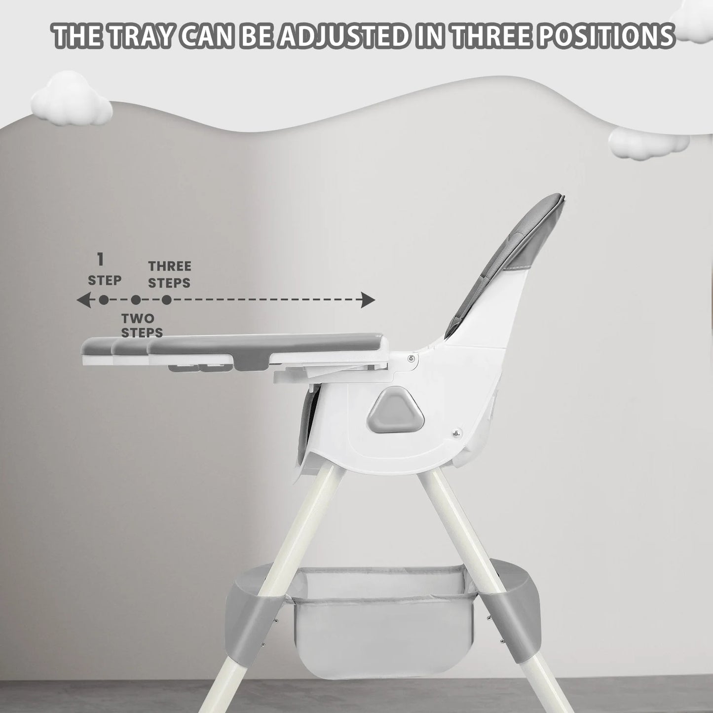 Piorlado Foldable Baby High Chair E500 With Antislip Pad