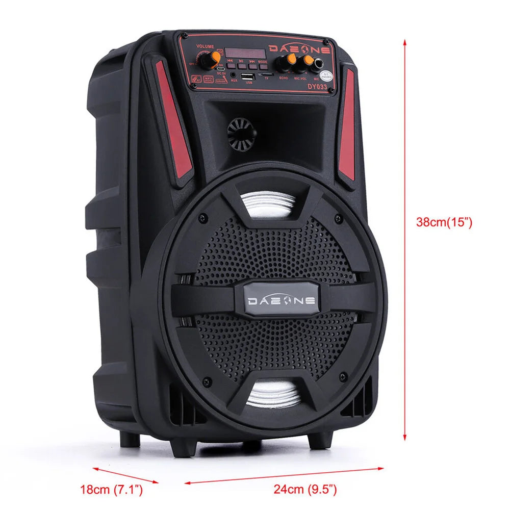 CURUK 1000W Portable Bluetooth Speaker With Karaoke Mic LED Lights