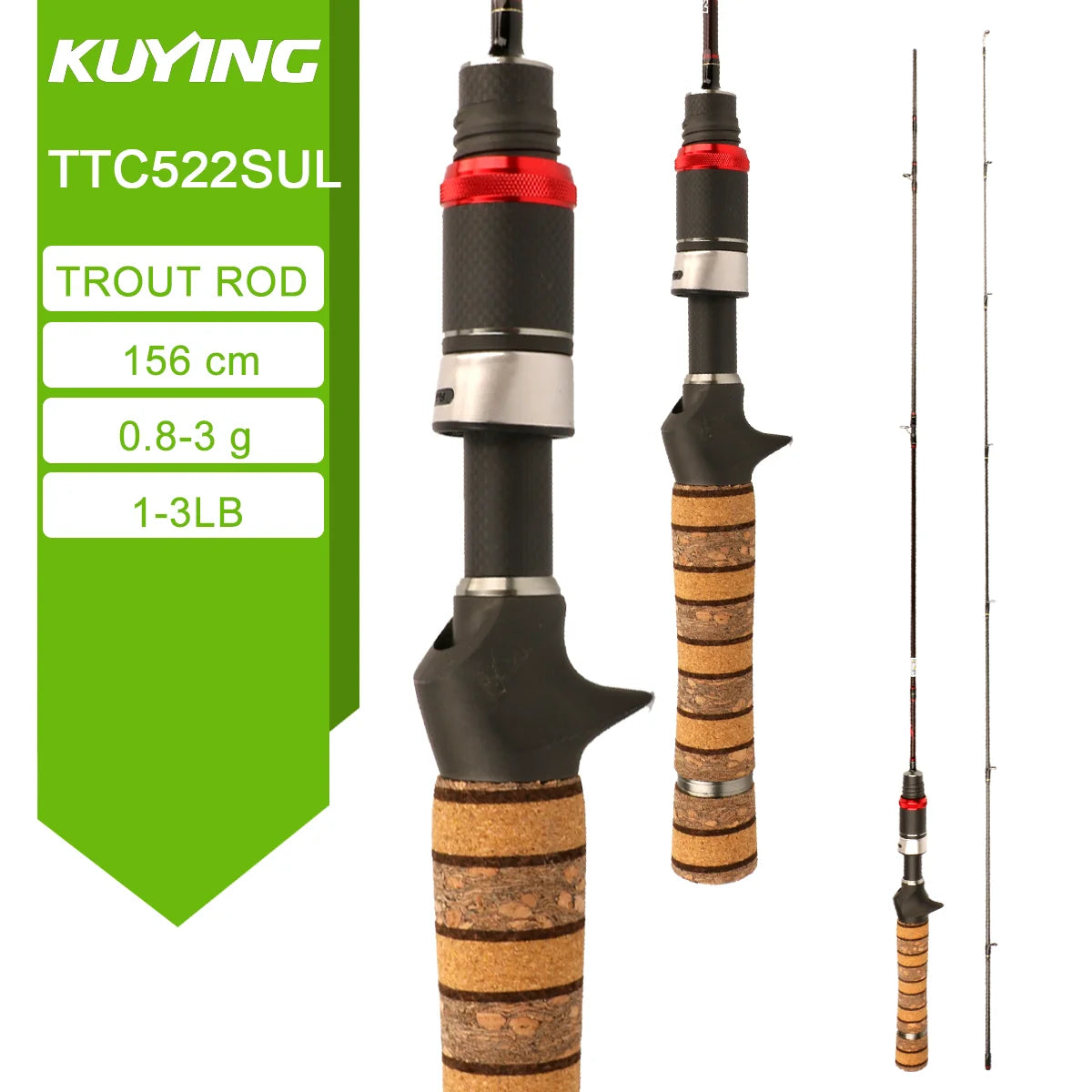 Kuying Teton Spinning Rod 0.8-8g 1-8lb Carbon Baitcaster