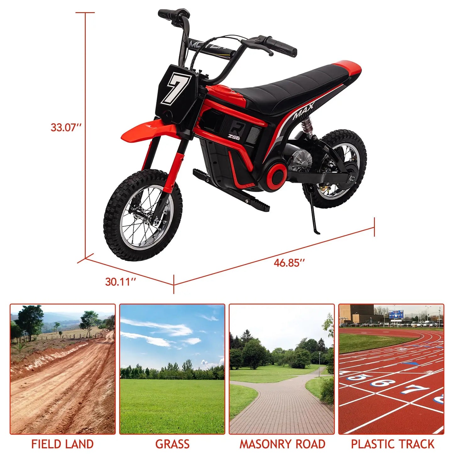 HiMISS 24V Kids Electric Dirt Bike All Terrain Ride On