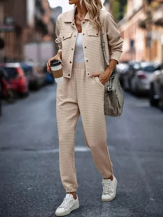 European American Knit Cardigan And Pants Set