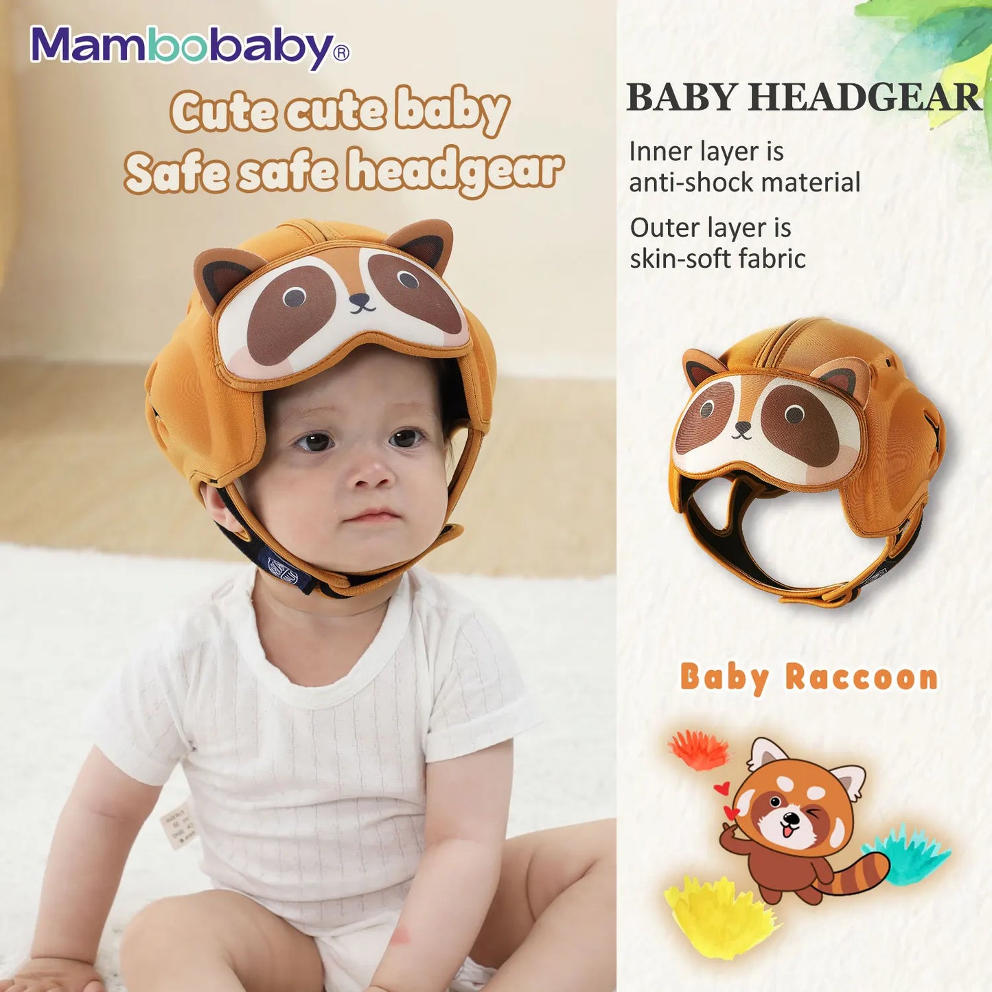 Mambobaby Safe Anti Shock Baby Helmet Head Protector