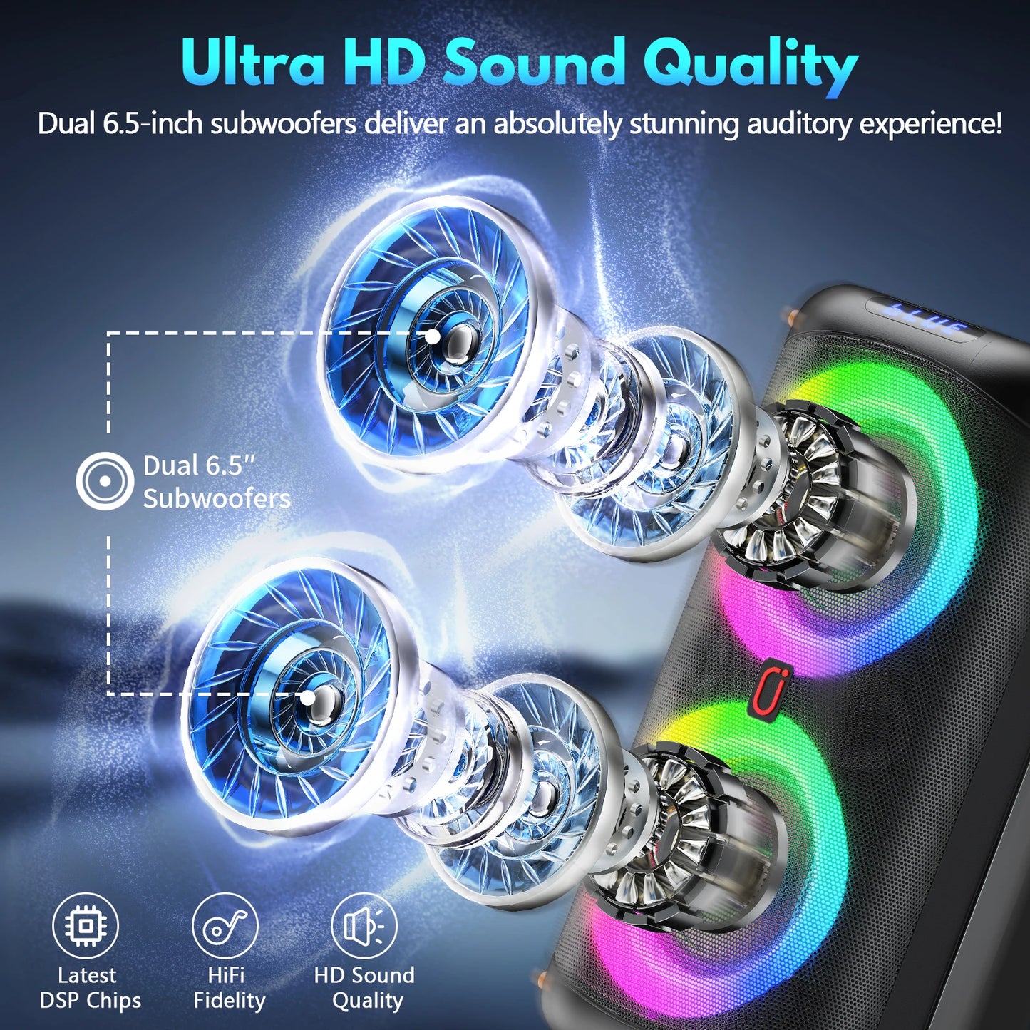 FanFun T27 Wireless Bluetooth Karaoke Speaker With Two Microphones