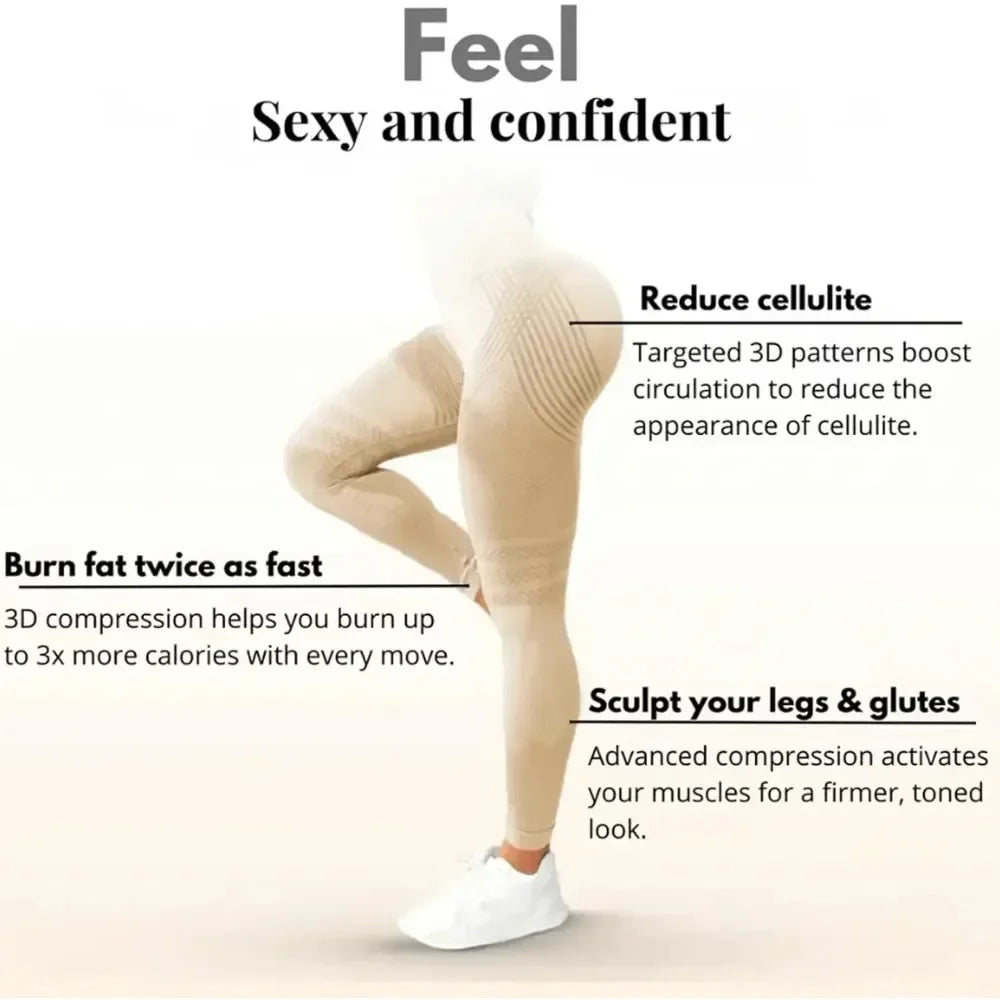 High Waisted Anti Cellulite Leggings For Gym Workout Tummy Control