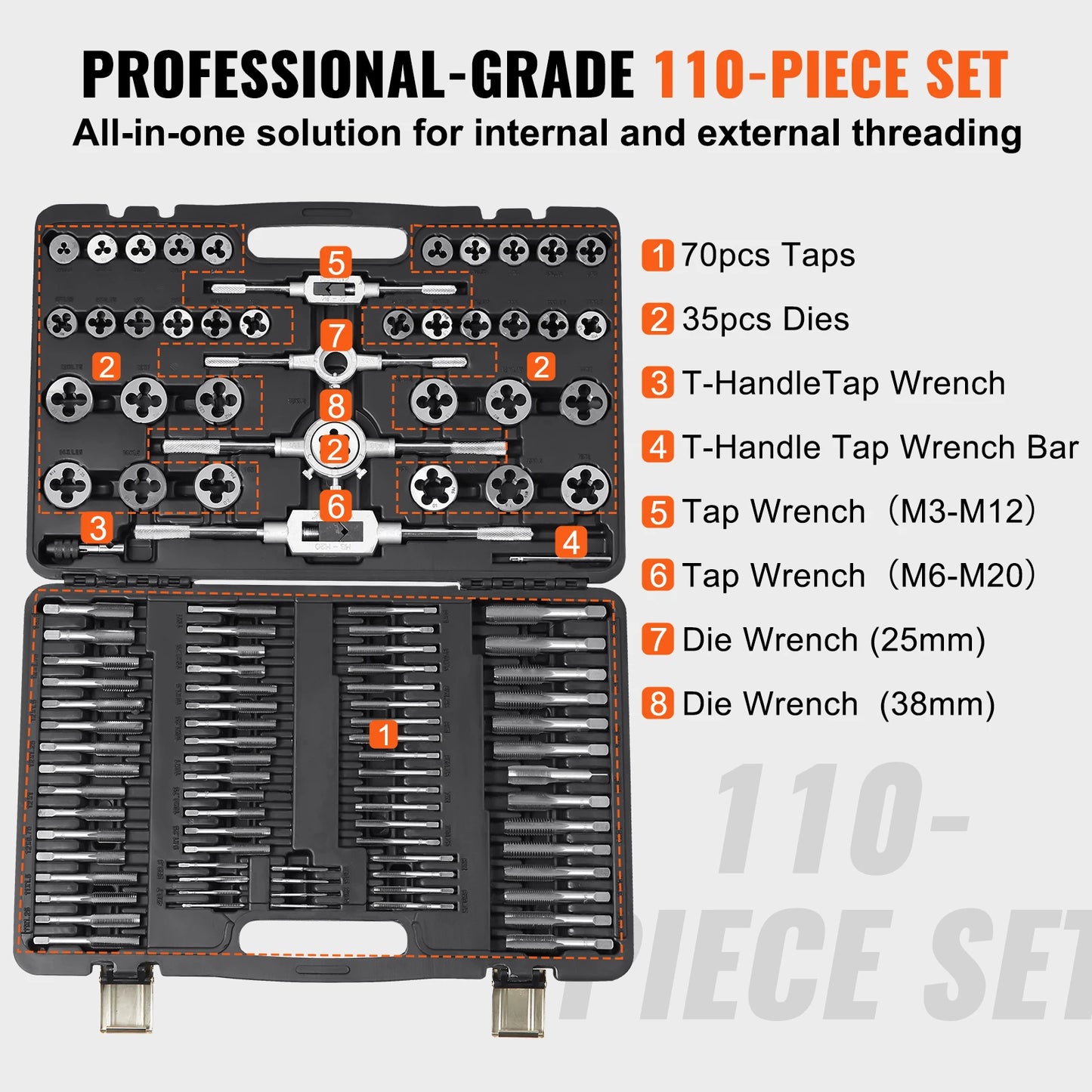Tap And Die Set Bearing Steel Taps And Dies For Metalworking Projects