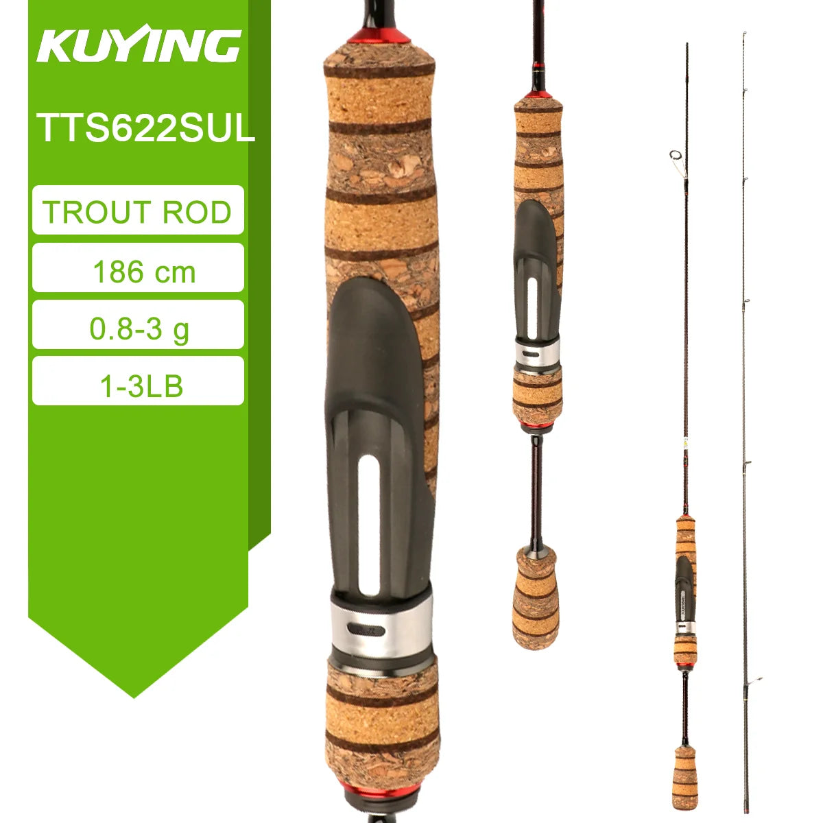 Kuying Fuji Carbon Fishing Lure Rod Fast Action Spinner