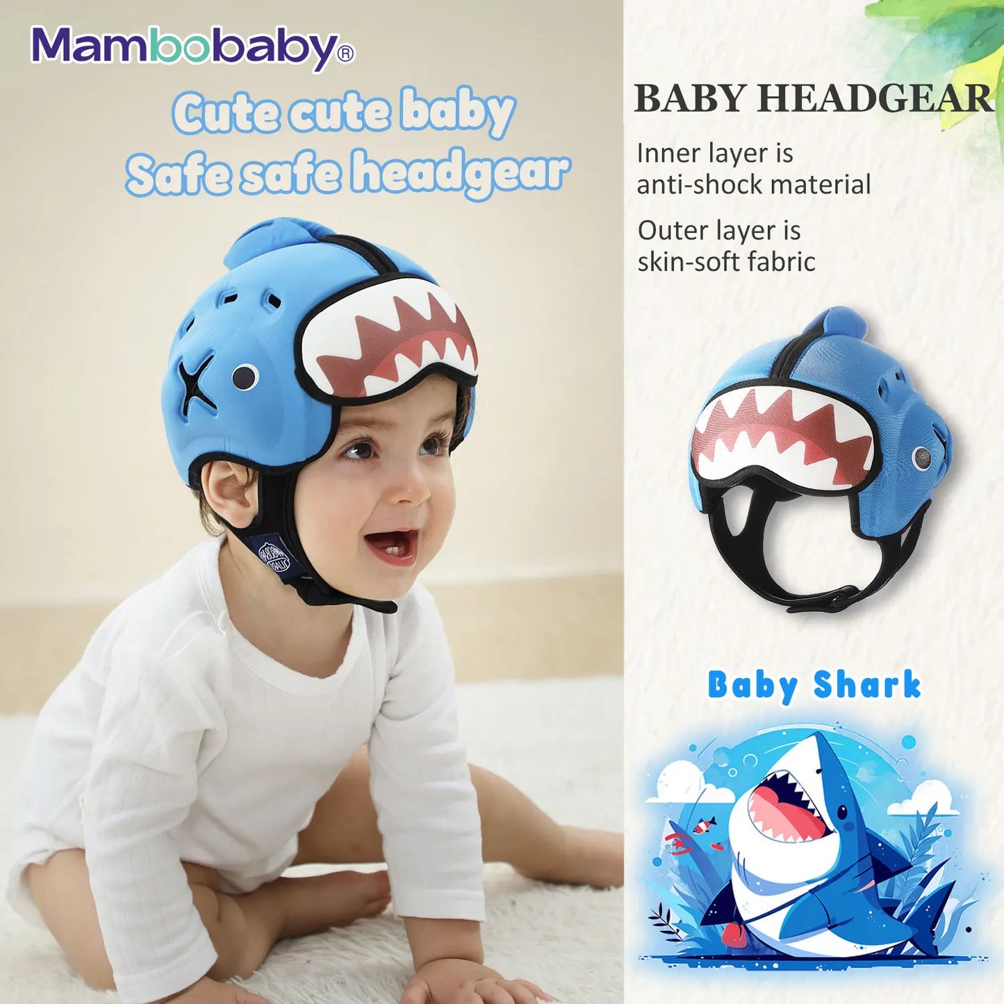 Mambobaby Safe Anti Shock Baby Helmet Head Protector