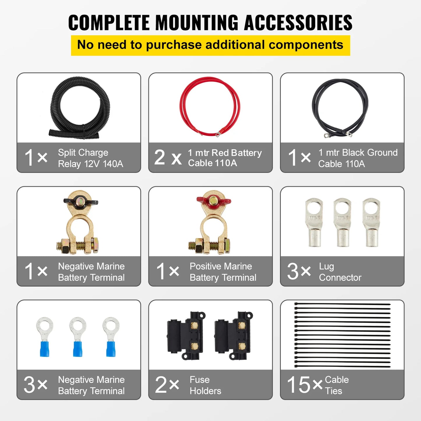 SucceBuy Split Charge Relay Kit 140A For ATVs