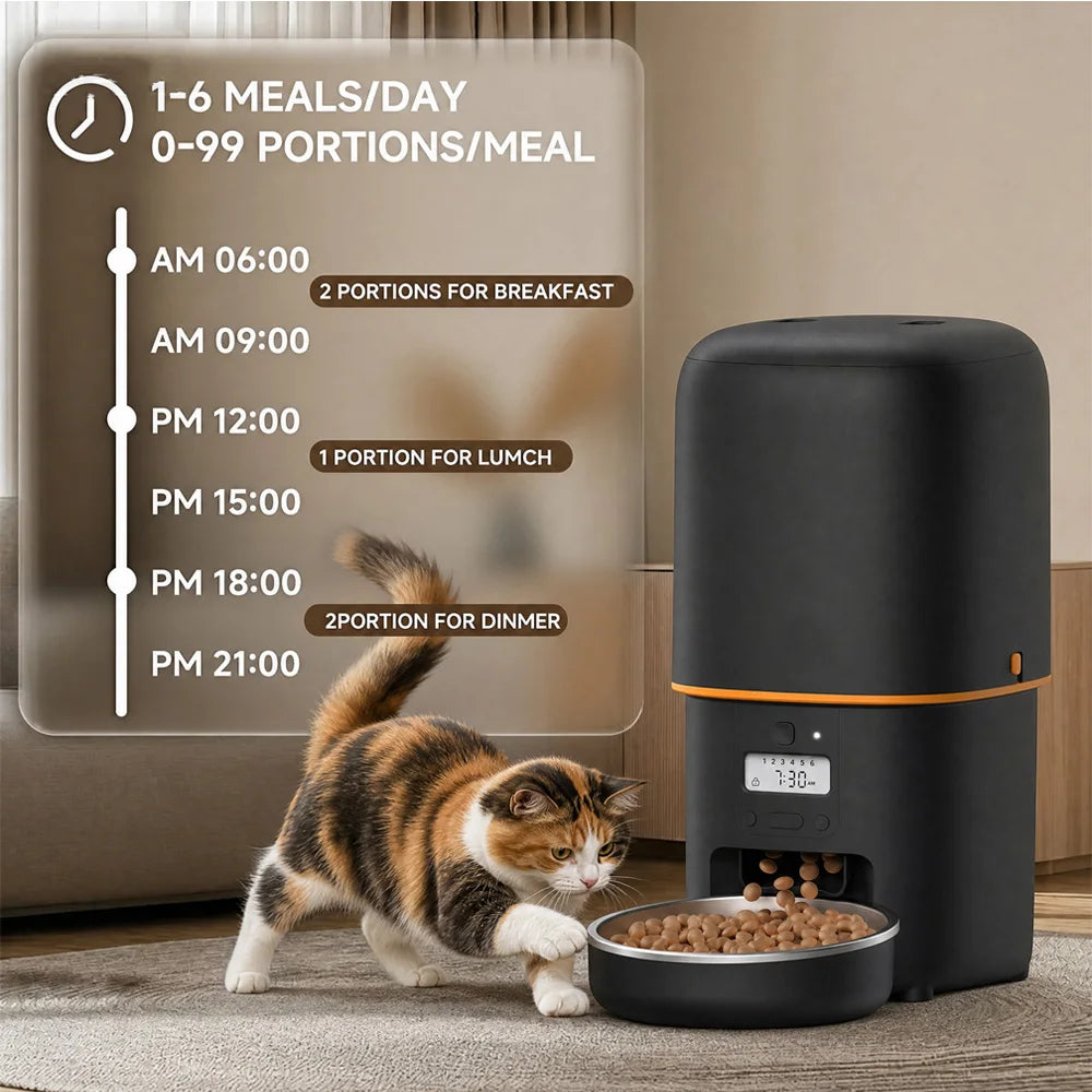 Nityers Automatic Cat Feeder With Voice Recorder Timed Dispenser
