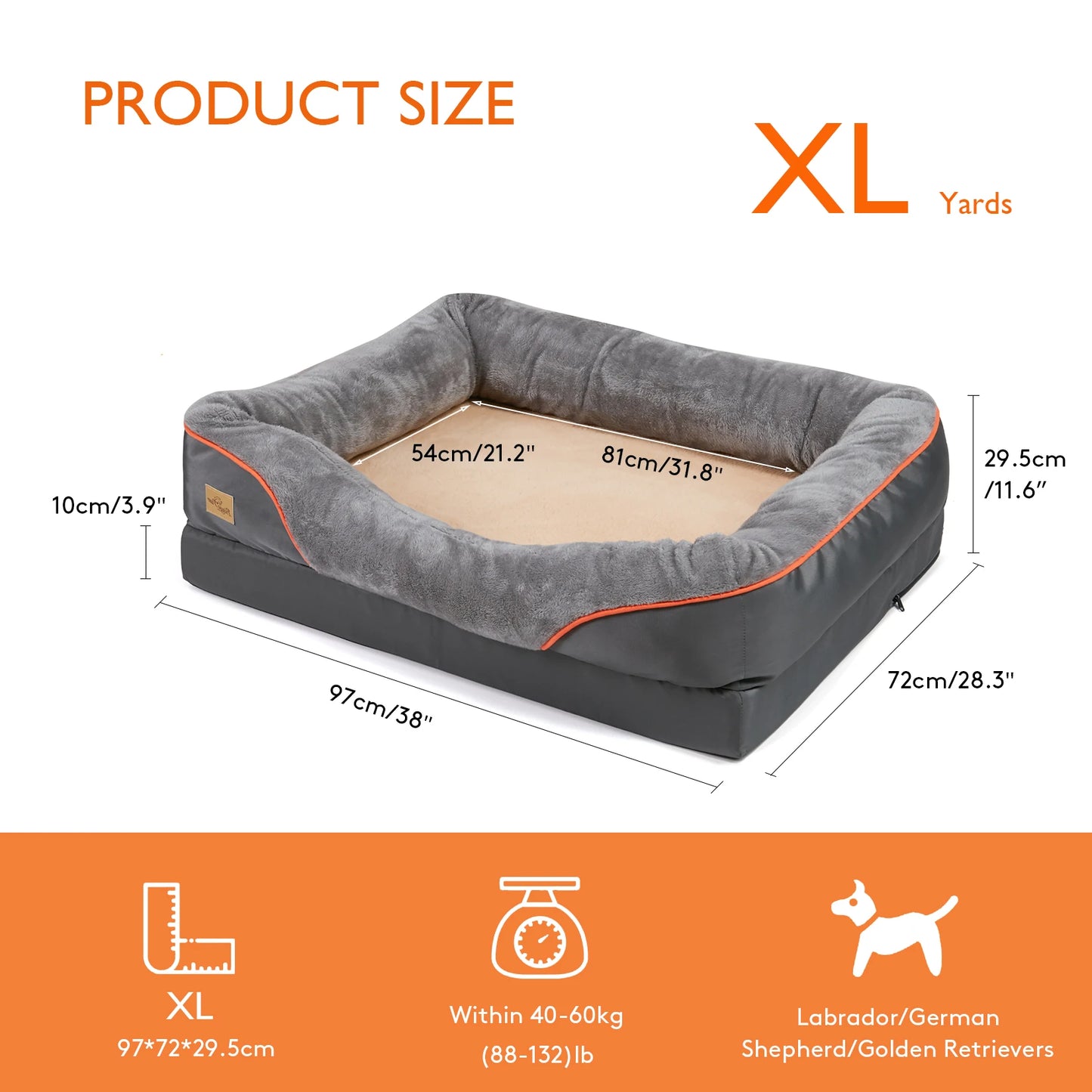BINGOPAW Anti Allergy Dog Bed Removable Washable Fleece Waterproof Cover