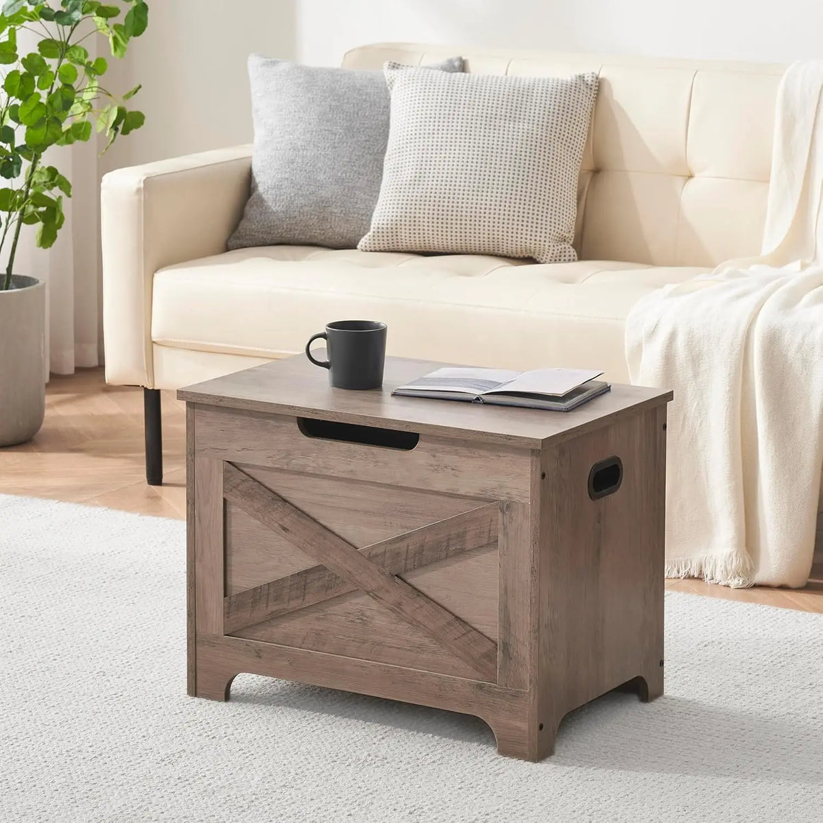 Twister Ck Wooden Storage Bench With Hinged Lid Entryway