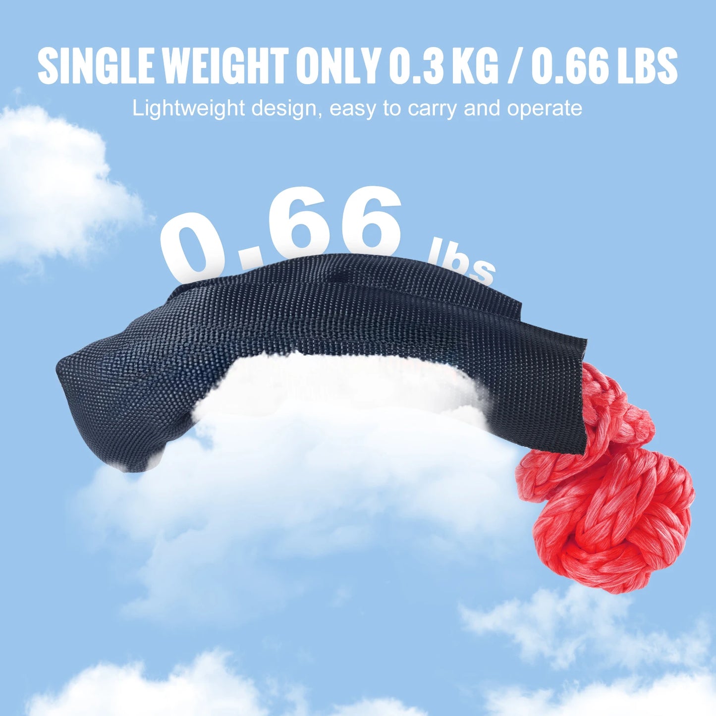 2 Pack Synthetic Soft Shackle Rope Tow 44092 Lbs Recovery