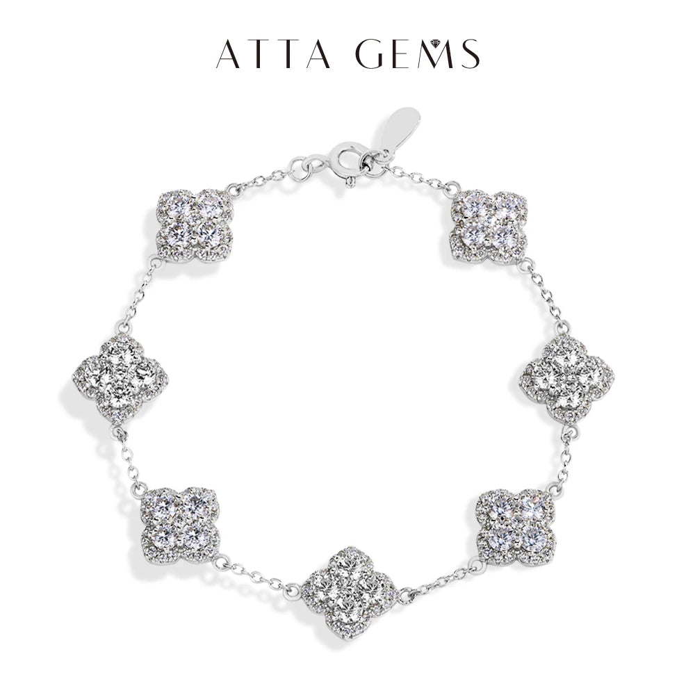ATTAGEMS VVS1 Moissanite Bracelet S925 Gold Plated For Women