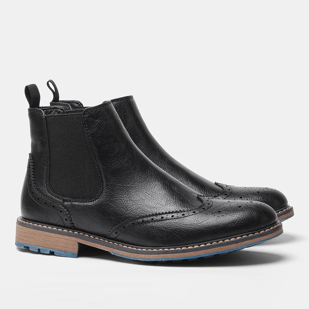 Hecrafted Men Ankle Boots ZIP Closure Comfortable Fashion Footwear
