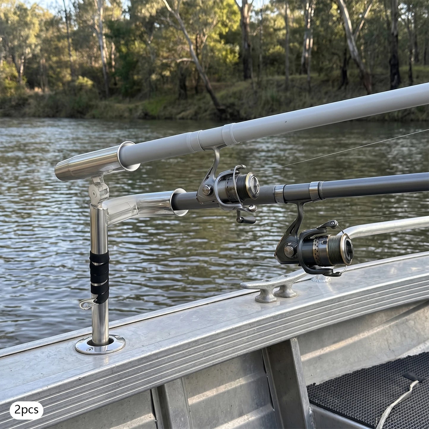 Double Ended Fishing Rod Holders For Boats Stainless Steel Bracket