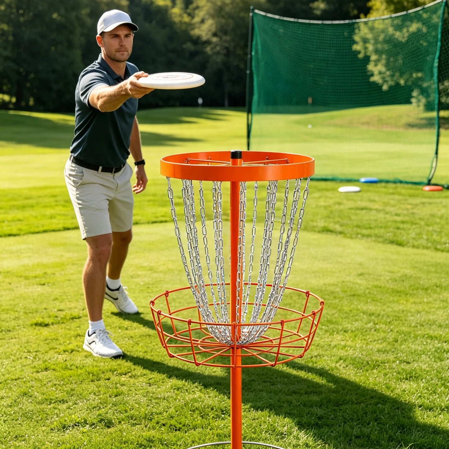 Portable Disc Golf Target With Detachable Basket And Safe Edges