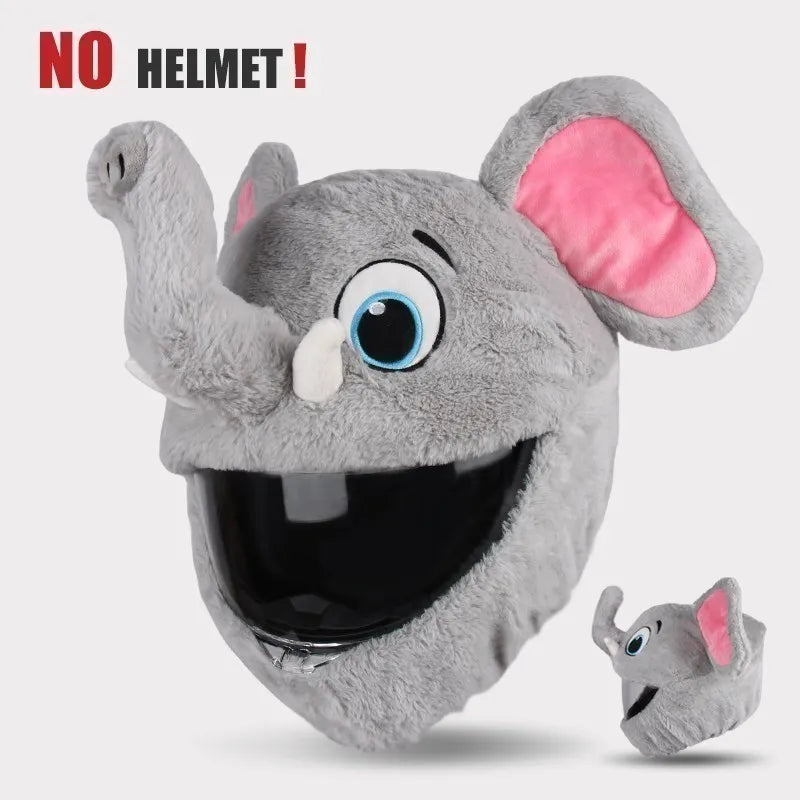 UchOOSE Cartoon Plush Motorcycle Helmet Cover With Ears