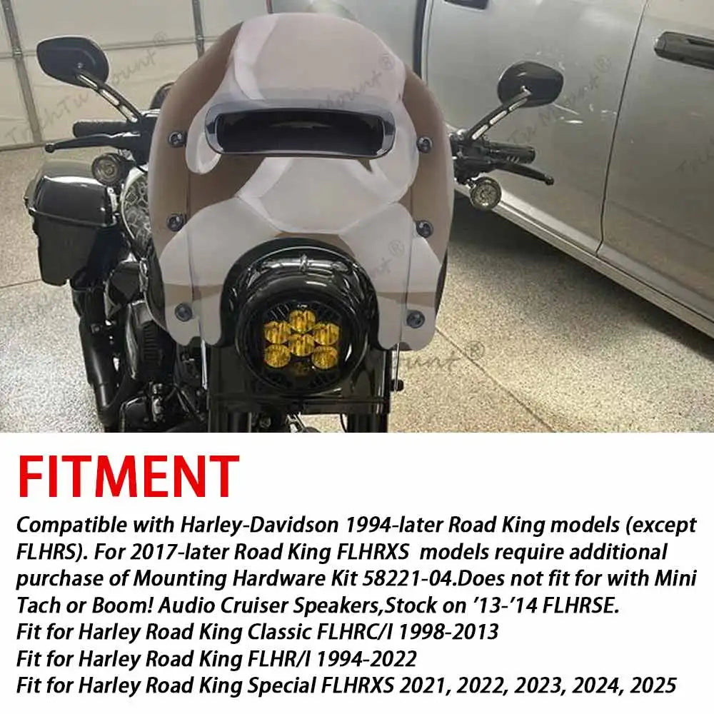 TrichTu Motorcycle Fairing Windshield Brown Tint For Harley Road King