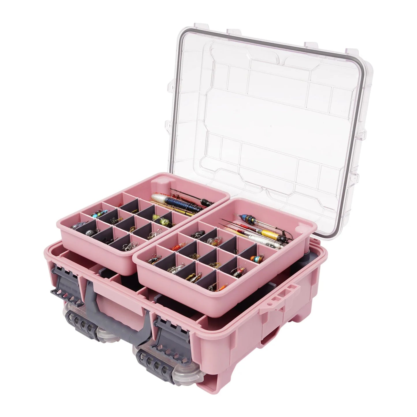 Fishing Tackle Storage Box With Removable Slots Waterproof