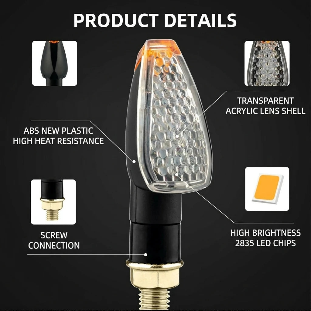 Universal IP67 LED Turn Signal Indicator Light 2 Pcs