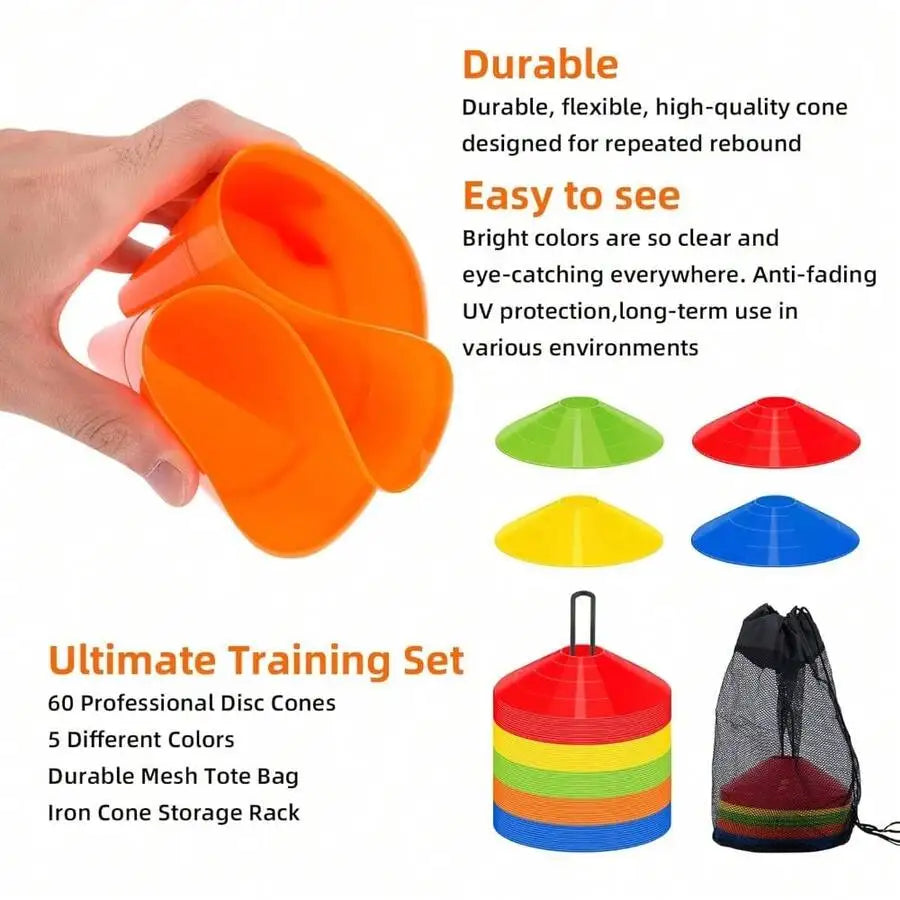 Agile Soccer Cones With Bags And Brackets For Sports Training
