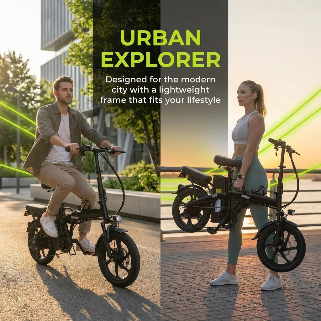 Adult 400W Folding Electric Bike With 48V Battery