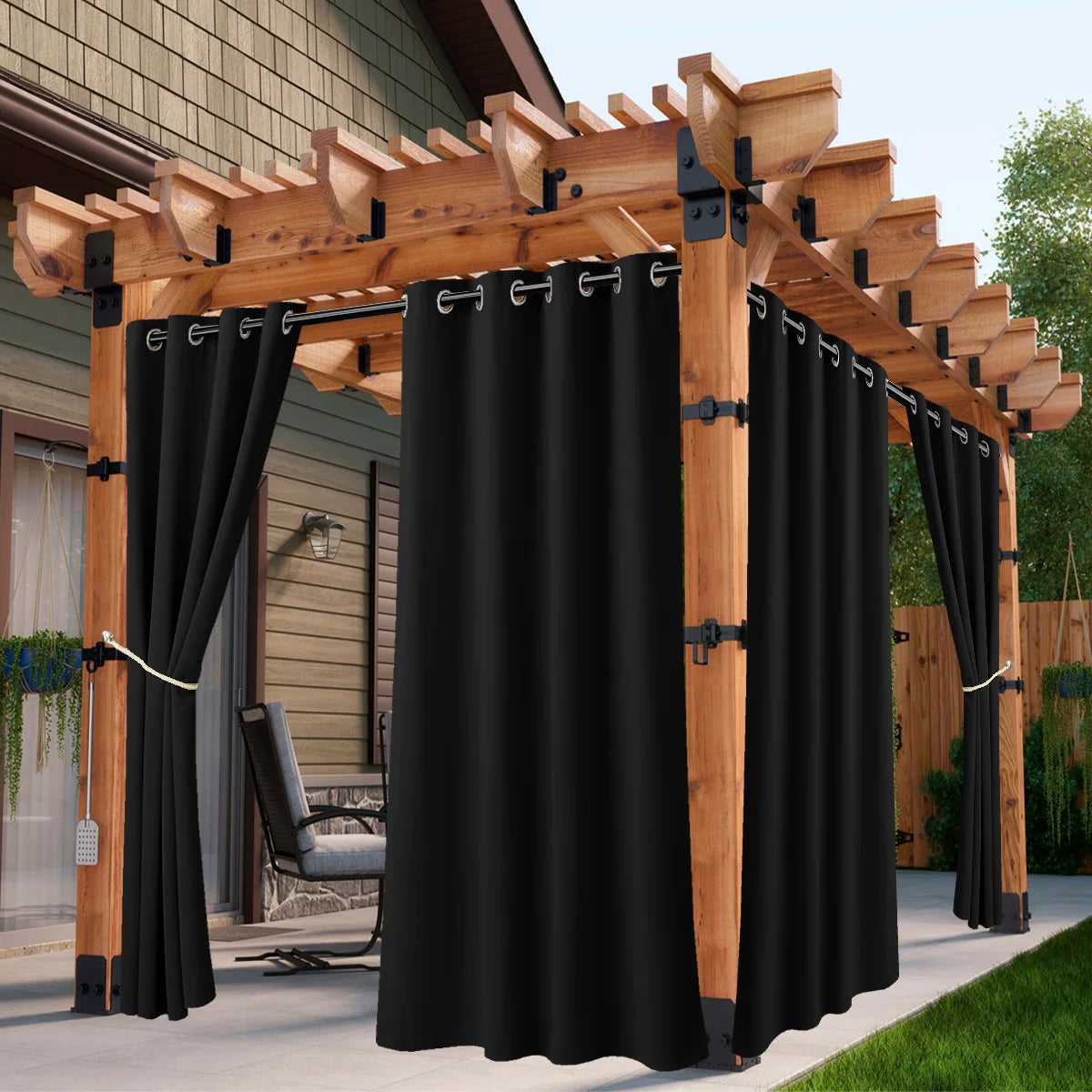 Sabalanica Waterproof Outdoor Curtains Grommet Top Sun Blocking UV Protection