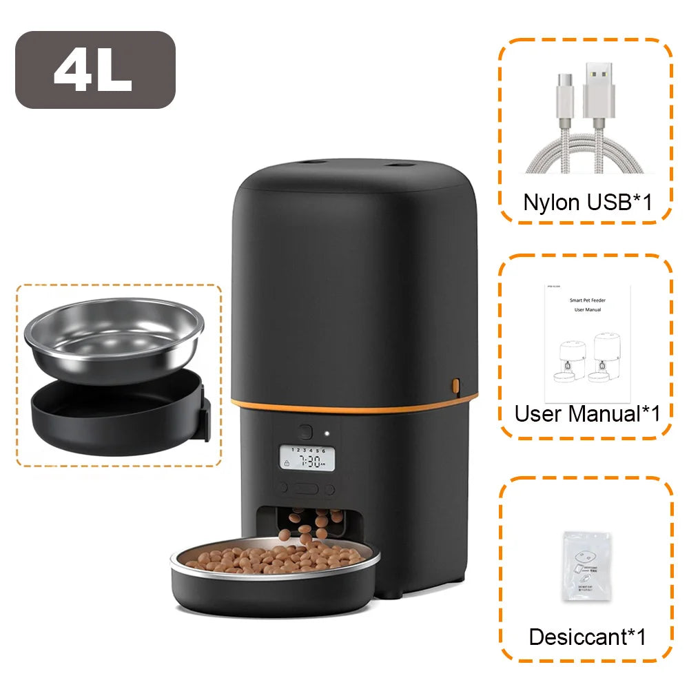 Nityers Automatic Cat Feeder With Voice Recorder Timed Dispenser