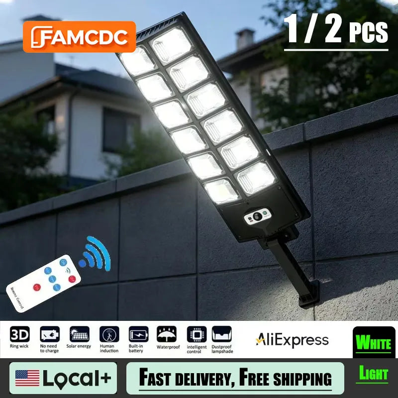 FAMCDC Solar LED Flood Light With Motion Sensor