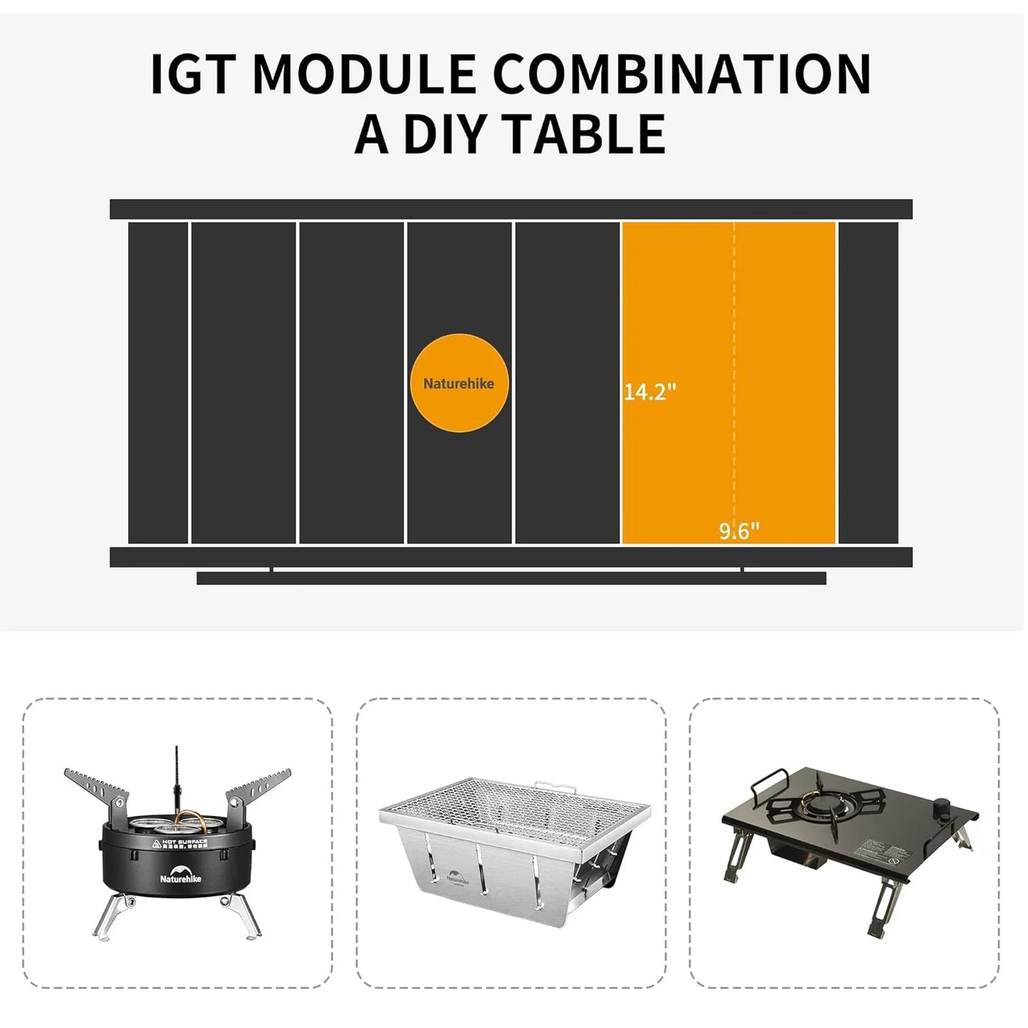 Naturehike IGT Table Folding Aluminum Outdoor Camping Portable Grill